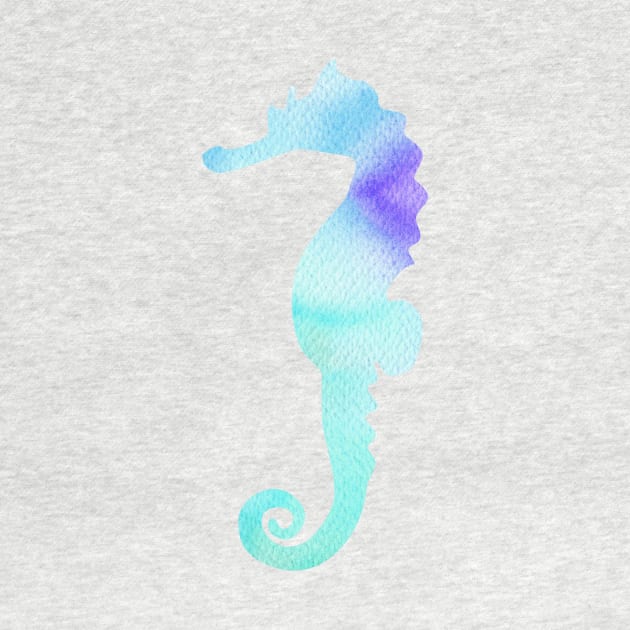 Blue seahorse silhouette by DreamLoudArt